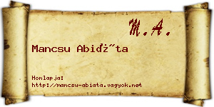 Mancsu Abiáta névjegykártya